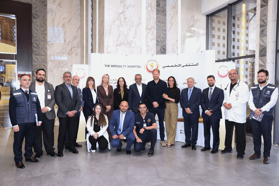 High-level International Solidarity: WHO Director-General, Prince Harry and Princess Meghan Visit Gaza Children at the Specialty Hospital